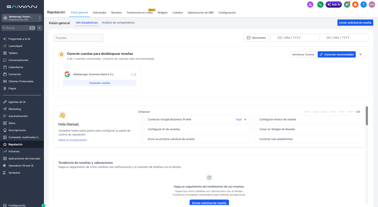 Gestión de reputación y reseñas en SAIWAN